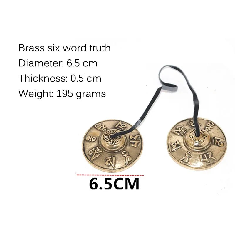 6.5cm Tibetan Bell Meditation Handcrafted Cymbals Buddhist Temple with Bag