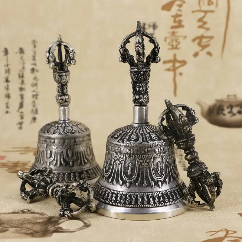 Copper Backward Hand Bell Buddhist Instrument Bell Yoga Healing Meditation