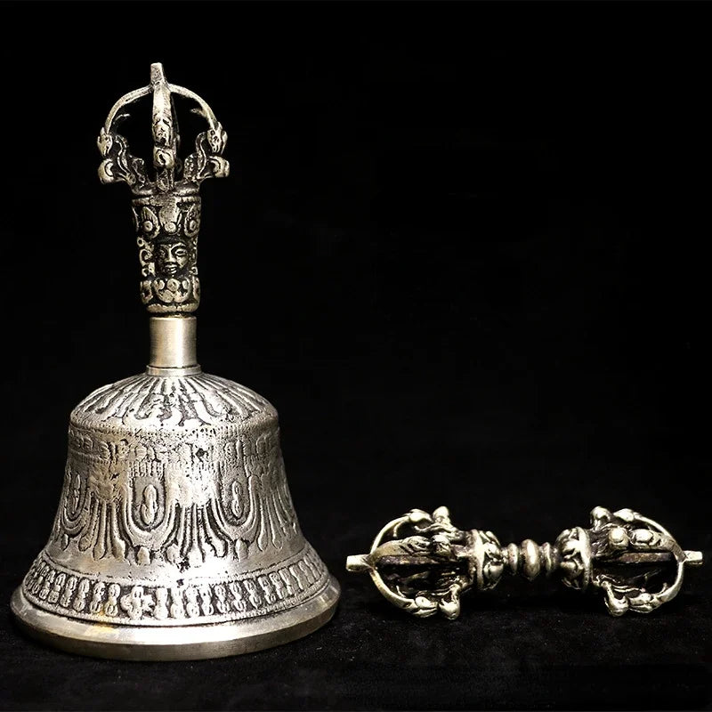 Copper Backward Hand Bell Buddhist Instrument Bell Yoga Healing Meditation