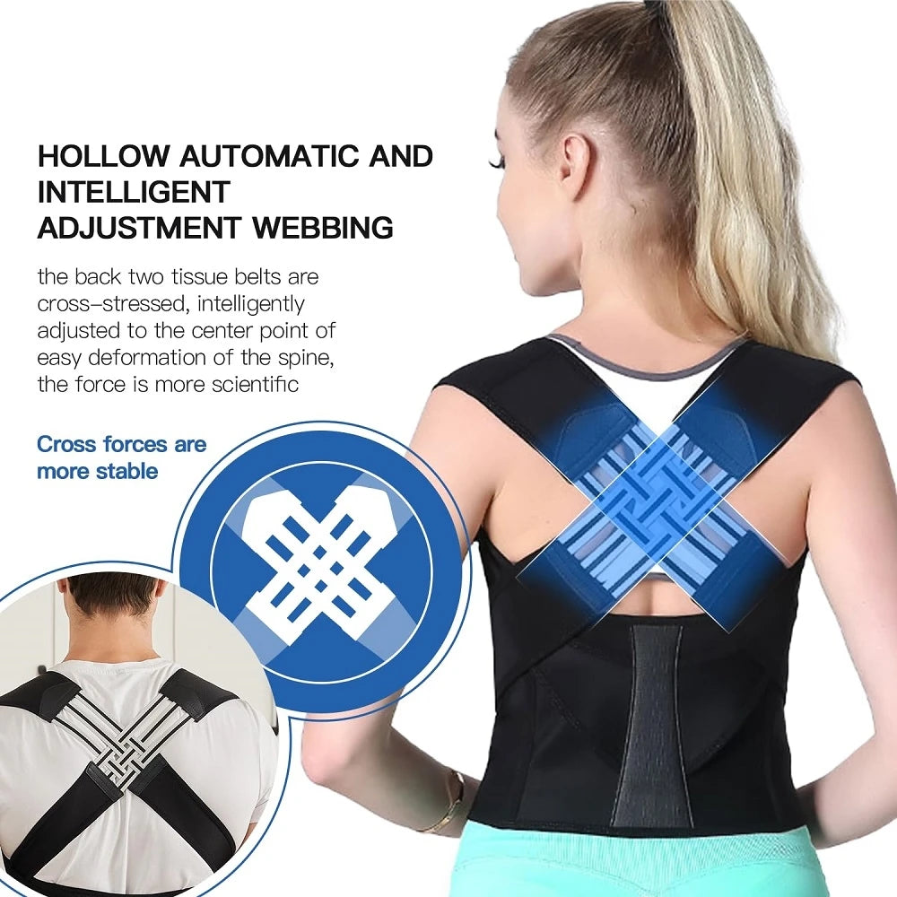 Back Brace Posture Corrector for Women and Men, Adjustable Back Pain Relief