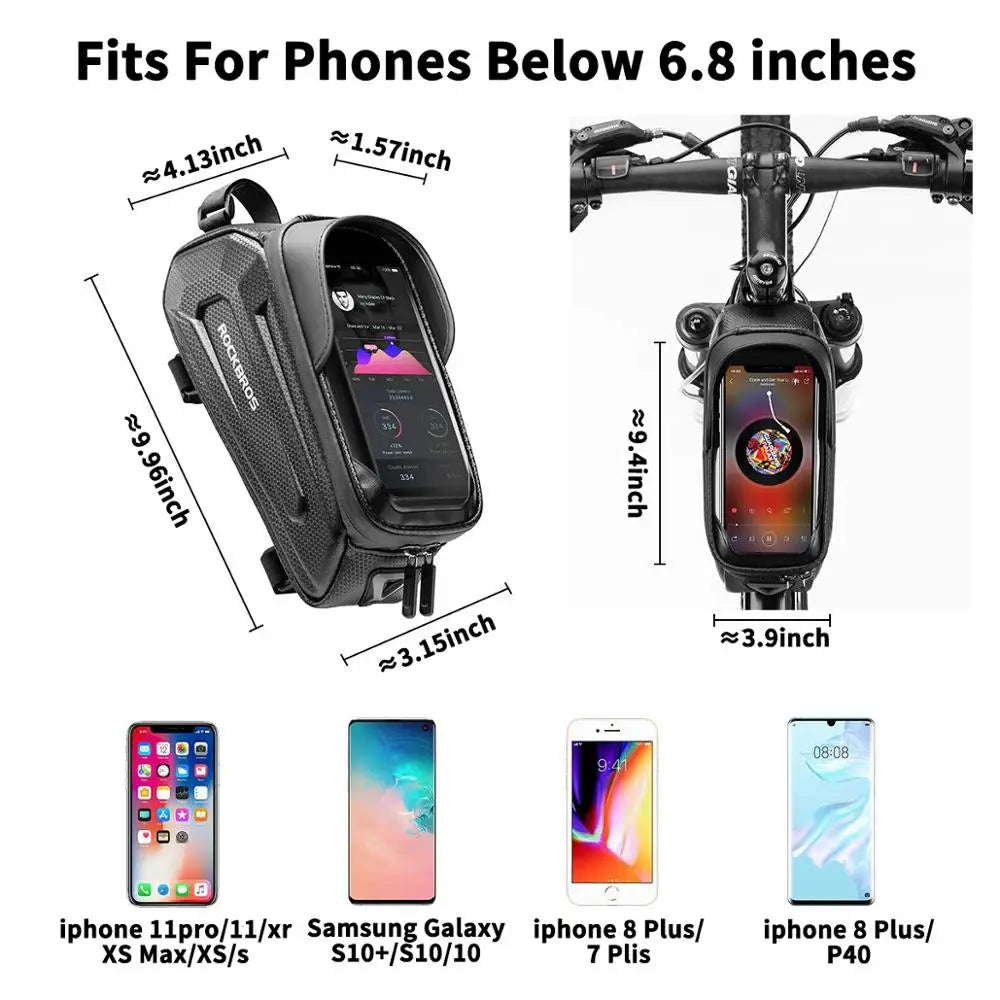 Cycling Phone Bag Waterproof Touch Screen Top Front Mount Bike Accessories