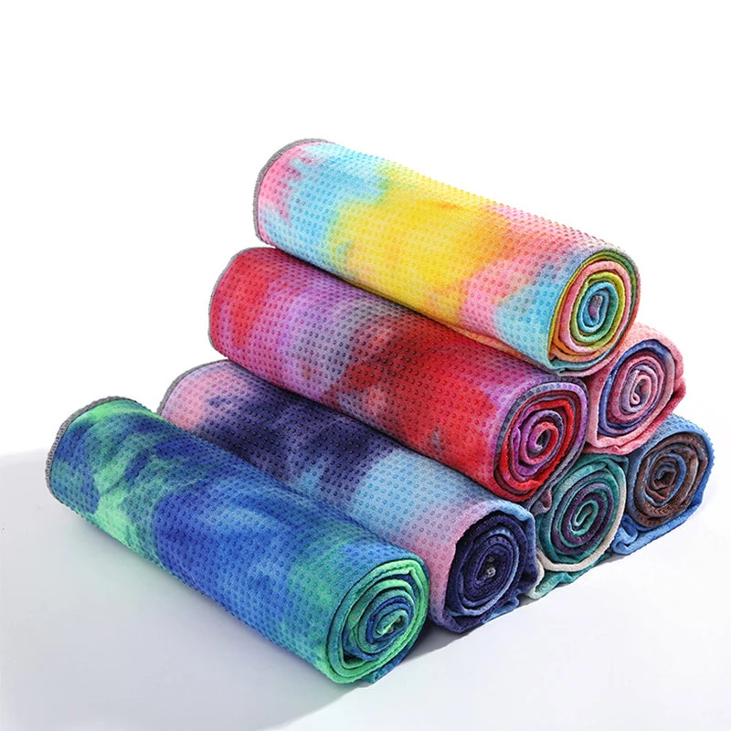 Fitness Towel Printed Yoga Mat Microfiber Non-slip Tie-dye Quick-drying 72 X 24 in