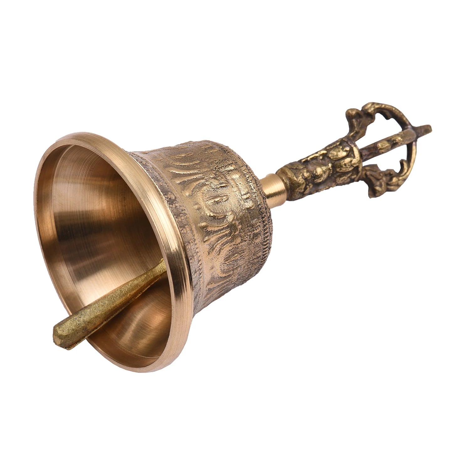 Tibetan Buddhist Bell Bronze Hand Bell with Vajra Padding for Meditation Prayer