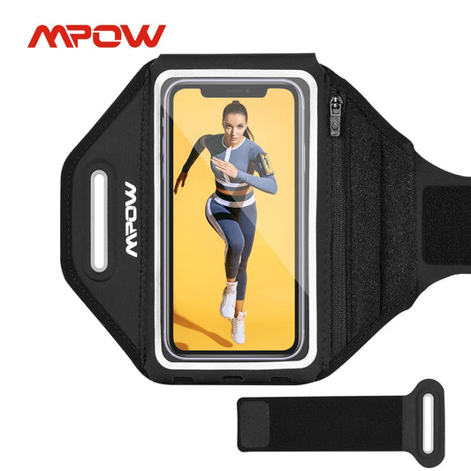 Universal Phone Armband Compatible with 6.2 inches full-screen size smartphone Zippered pocket for ear phones