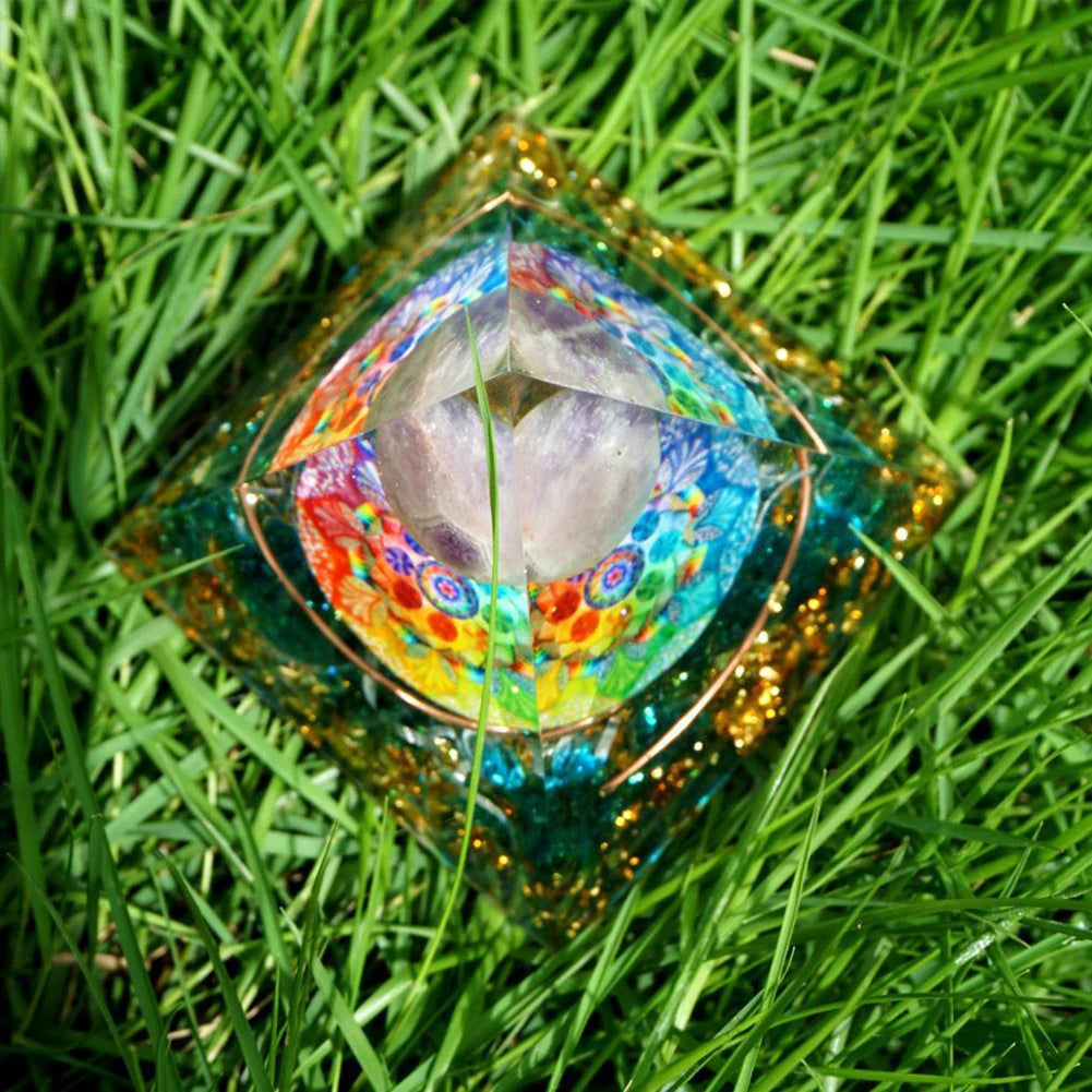 Orgonite Pyramid Healing Crystal Stone Chakra Reiki Meditation