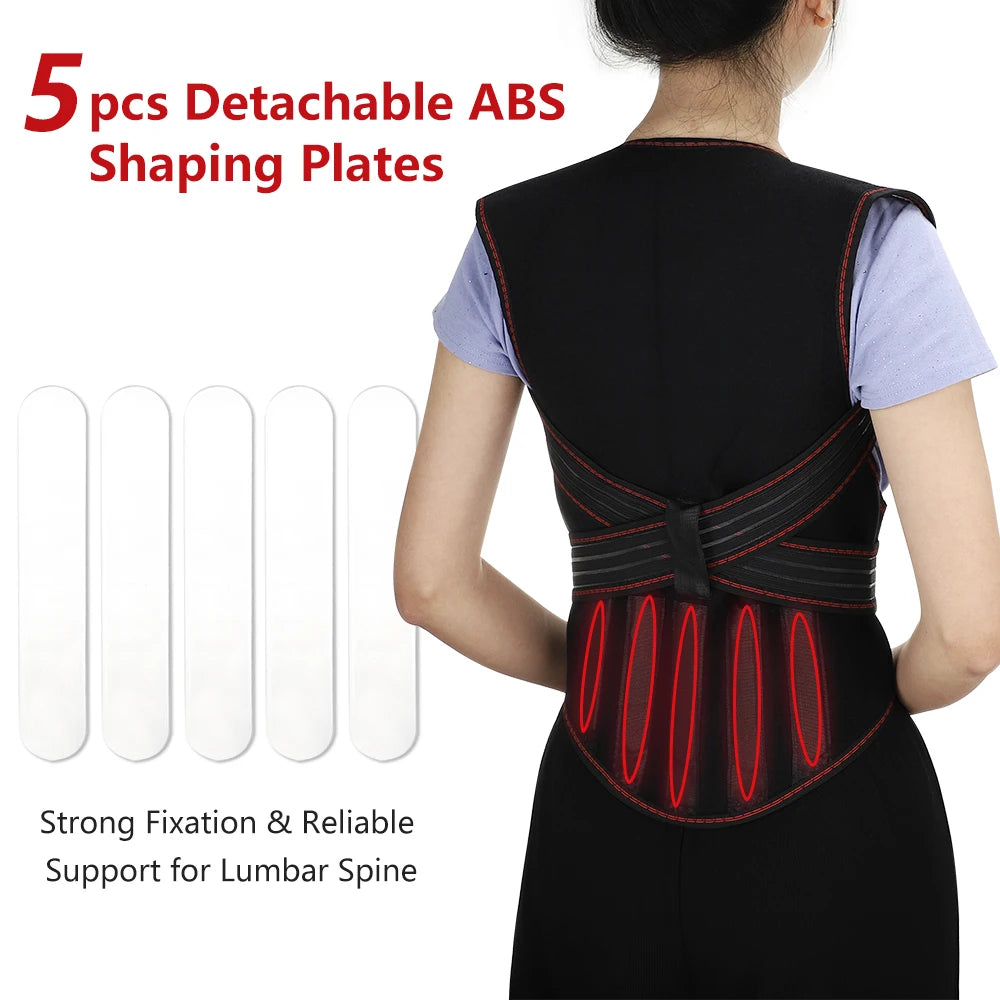 Tourmaline Self-heating Back Support 108pcs Magnets Therapy Spine Back Shoulder Lumbar