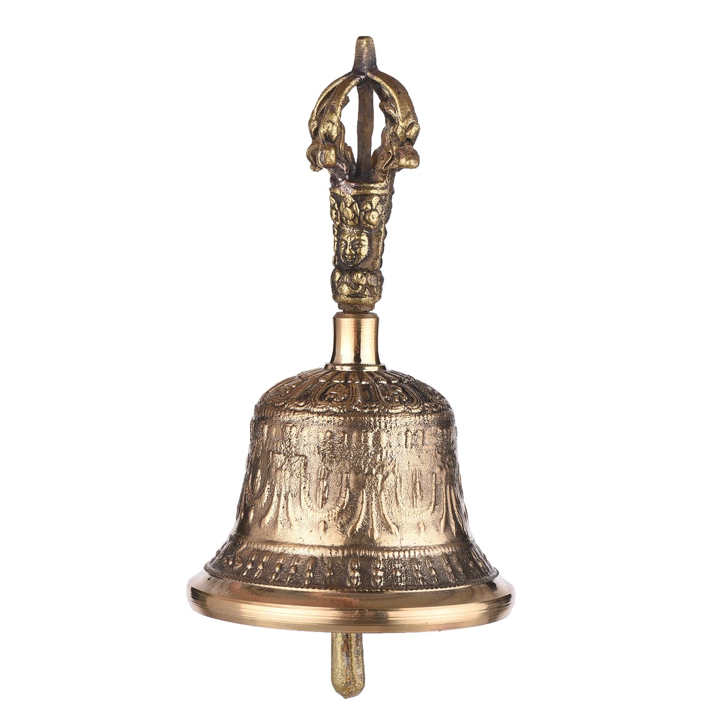 Tibetan Buddhist Bell Bronze Hand Bell with Vajra Padding for Meditation Prayer