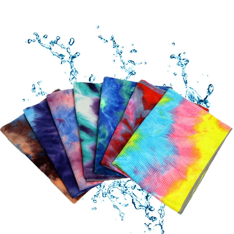 Fitness Towel Printed Yoga Mat Microfiber Non-slip Tie-dye Quick-drying 72 X 24 in