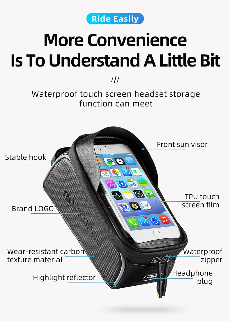 Cycling Phone Bag Waterproof Touch Screen Top Front Mount Bike Accessories