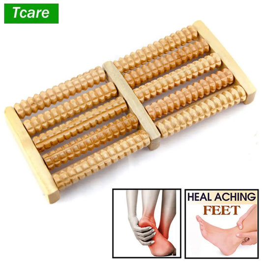 Wooden Foot Roller Care Massage Reflexology Relaxation