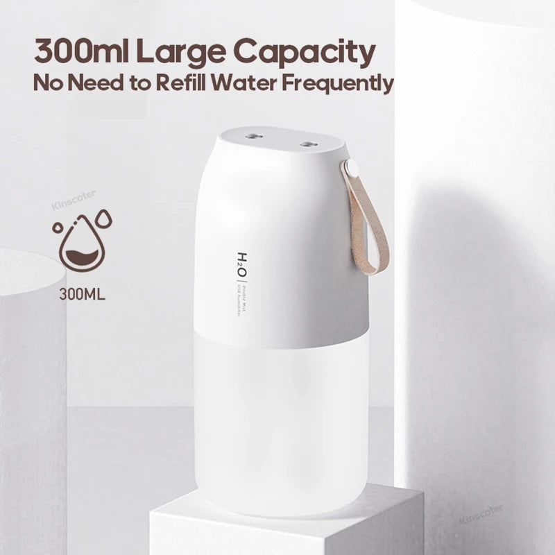 Cordless Rechargeable Air Humidifier 2000mAh Wireless Portable With Warm Nightlight