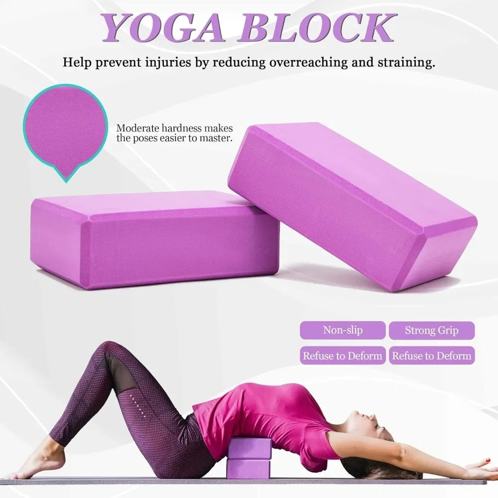 Yoga Wheel, Blocks, Straps, 12 in 1 Set Pain Relief & Deep Tissue Massage