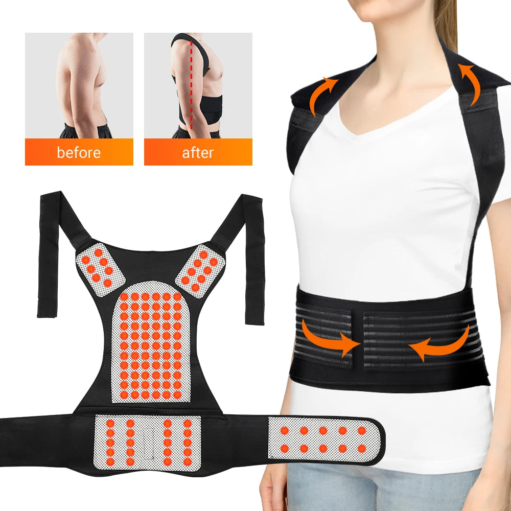 1Pc Adjustable Magnets Self Heating Back Support Waist Belt