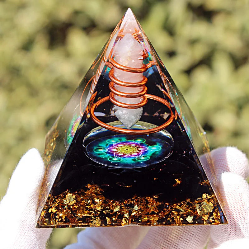 6CM Energy Generator Orgone Pyramid Crystal Posts Meditation 26 Color Variations