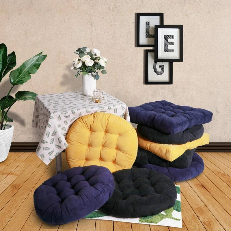 Floor Pillows Cushions Round Seat Pad Mat, 2 Sizes, Multiple Colors