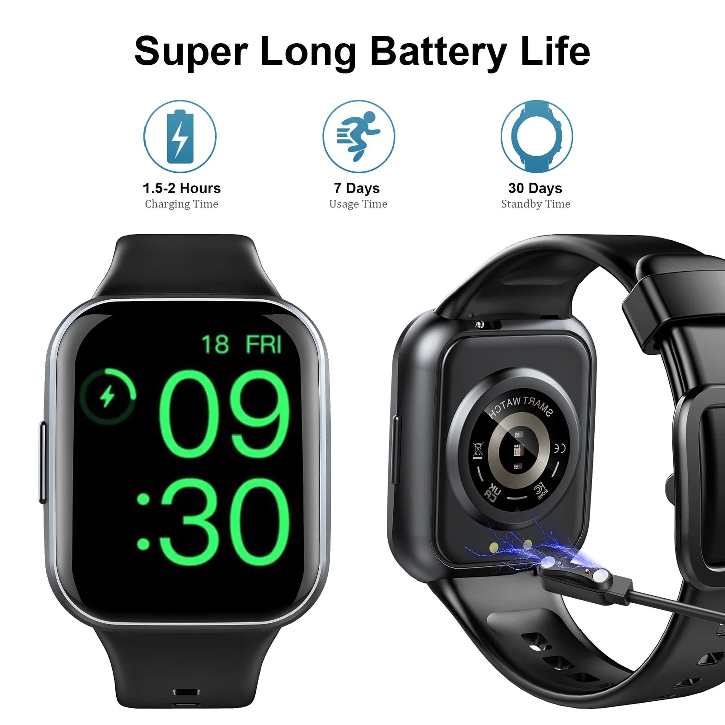 1.69'' Touch Smartwatch Fitness Watch with Pedometer/Sleep Monitor Unisexual Android IOS