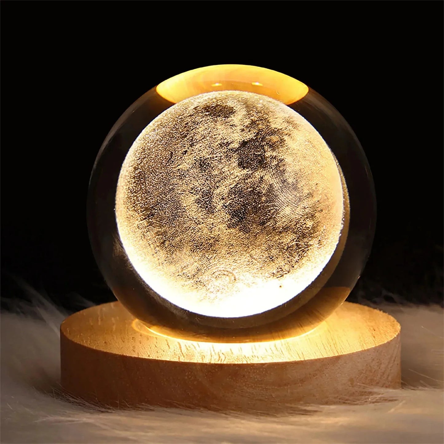 Unique 3D Crystal Ball Lamp with Galaxy and Planetary Projections 3 Options