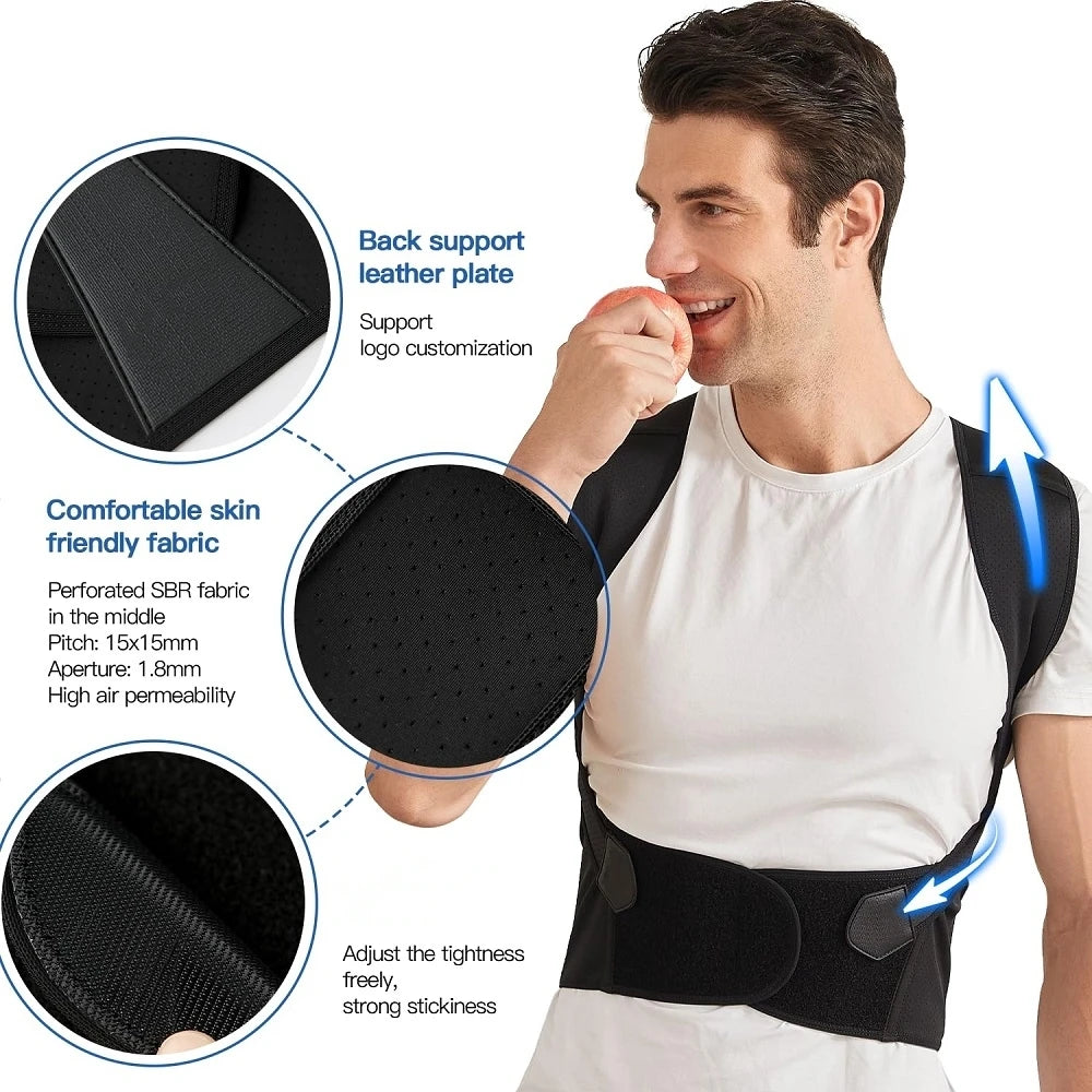 Back Brace Posture Corrector for Women and Men, Adjustable Back Pain Relief