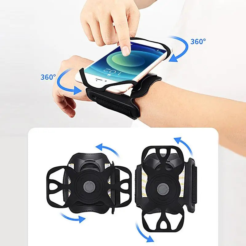 Armband Phone Holder Wrist Case iPhone Samsung 4.5 to 7 inch screens Rotates 360º Breathable