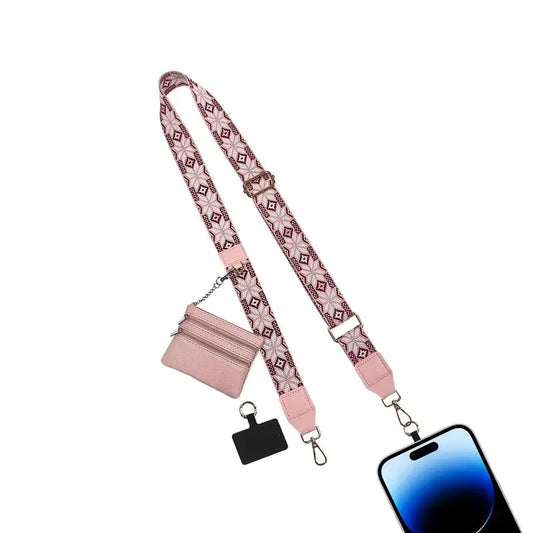 Adjustable Phone Wrist Strap Lanyard Sling With Zipper Wallet Pocket