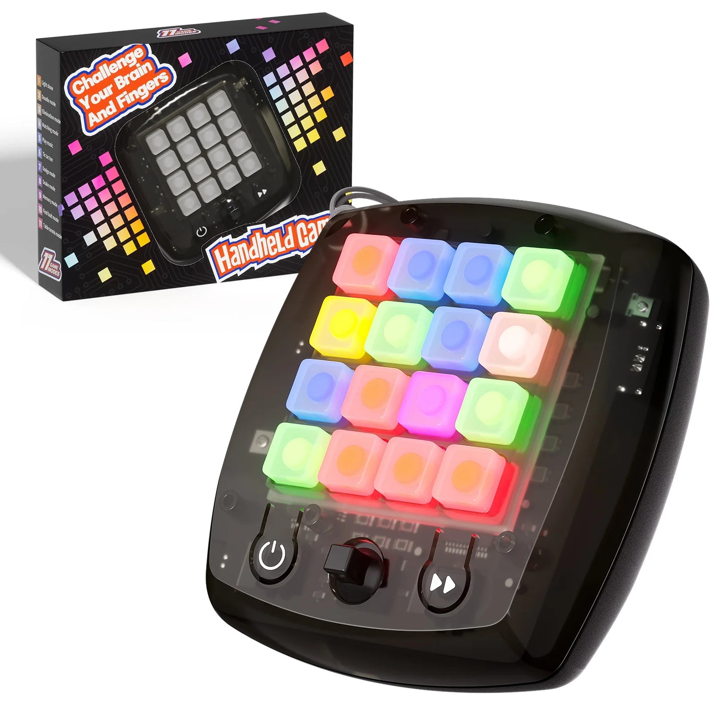 Electronic Cube Game Memory Handheld Bubble It Brain Teaser 11 Different Modes