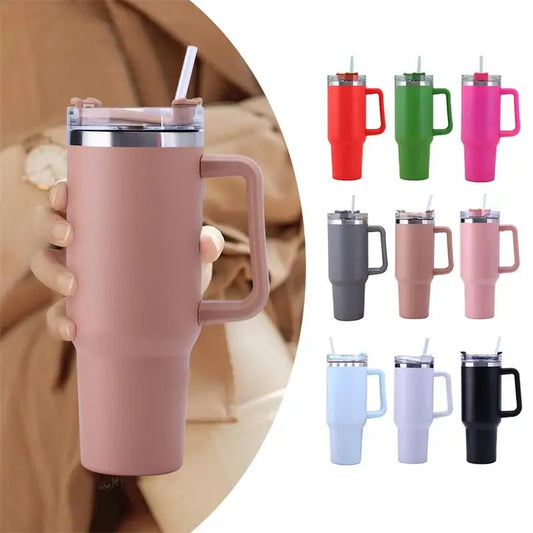 40oz Tumbler with Straw Leak proof Lid Thermal Insulation Stainless Steel Water Bottle BPA Free