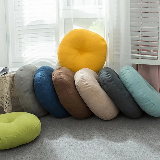 Floor Cushions Round Pillows Tufted Thick, Multiple Colors, 3 Sizes