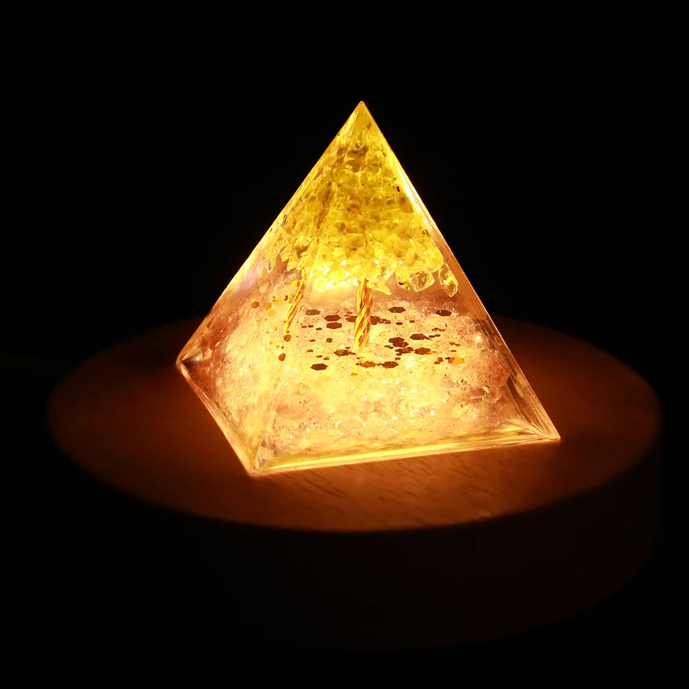 Orgonite Pyramid Healing Crystal Stone Chakra Reiki Meditation