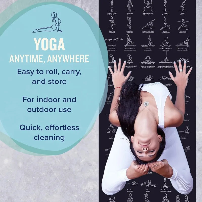 Unisex Yoga Mat - Large, 5mm Thick, 68" Long for Pilates, Exercises and Stretching Asana Graphics