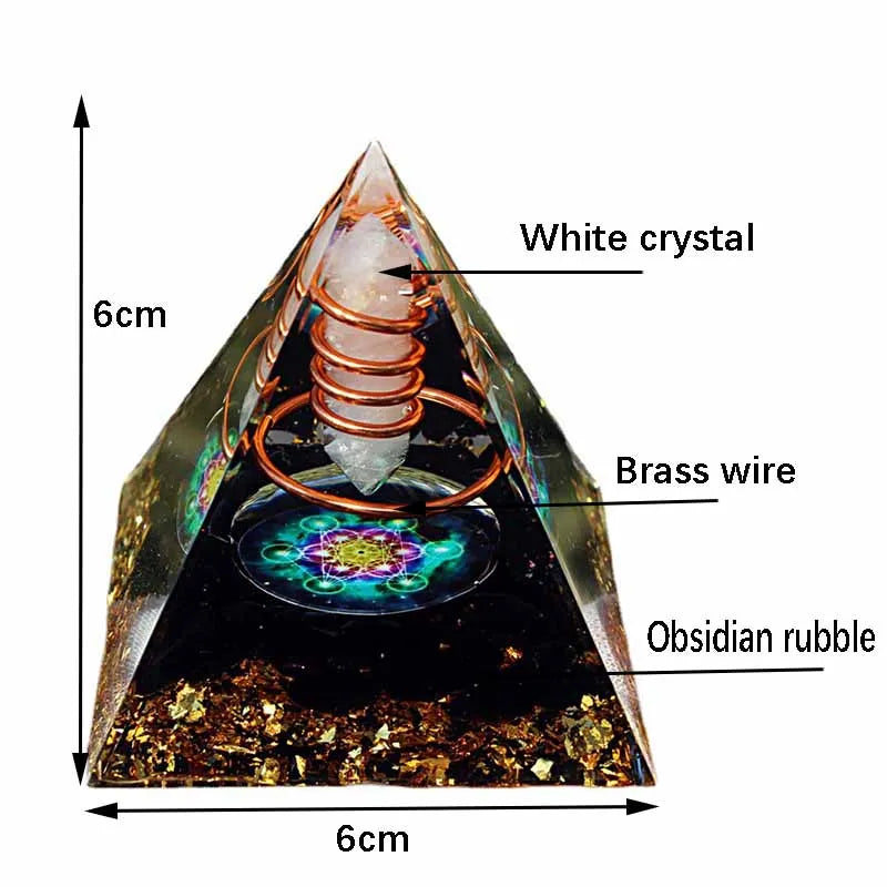 6CM Energy Generator Orgone Pyramid Crystal Posts Meditation 26 Color Variations