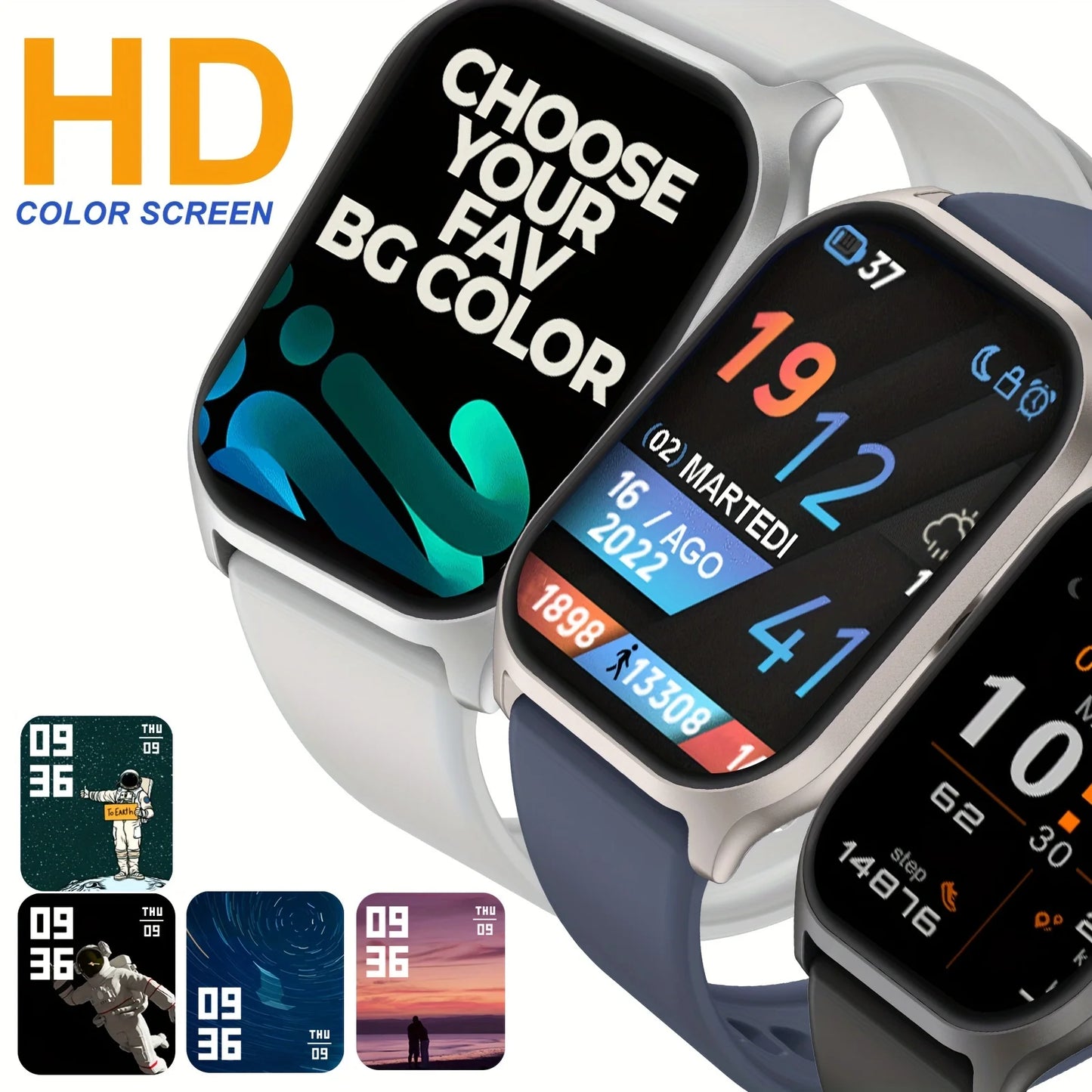 Smart watch, wireless calling/dial, multi-Sport mode, for iPhone/Andriod