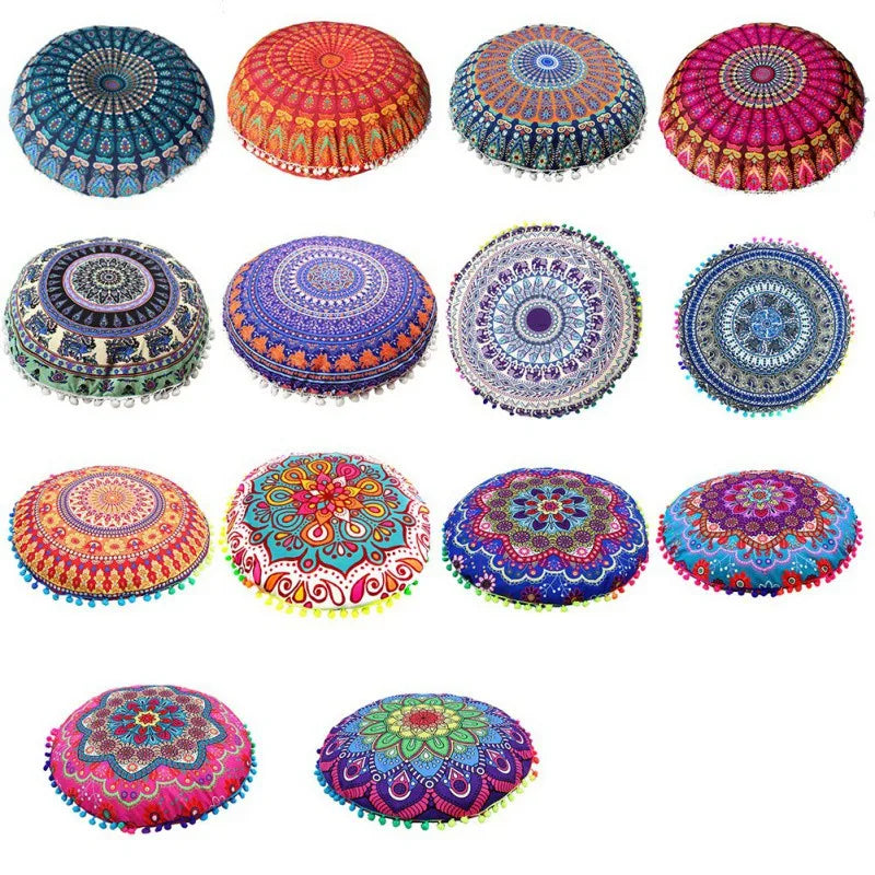 2PCS Floor Pillowcases Cushion Covers Meditation Mandala Various Designs Available