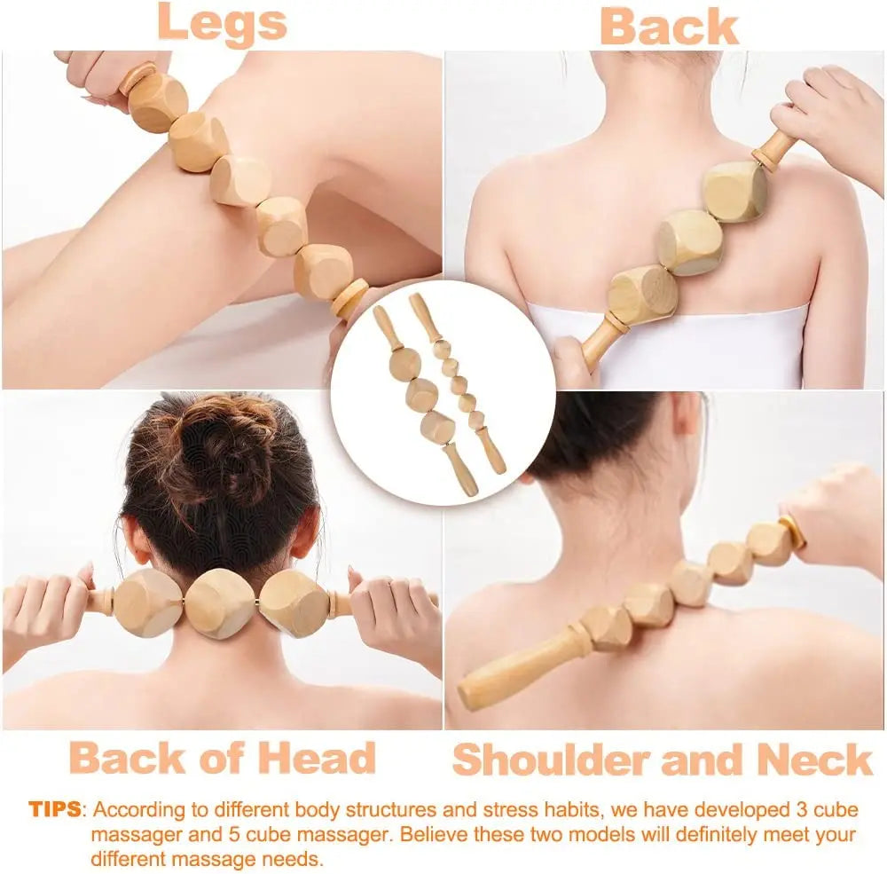 2/4/6/8PCS Wooden Therapy Massage Sets Pain Relief Smoothing Gua Sha